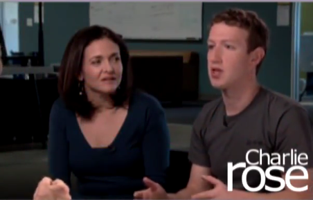 Facebook CEO馬克·扎克伯格(Mark Zuckerberg)與COO雪莉·桑德伯格(Sheryl Sandberg)參加電視脫口秀節目現場 Facebook CEO馬克·扎克伯格(Mark Zuckerberg)與COO雪莉·桑德伯格(Sheryl Sandberg)參加電視脫口秀節目現場